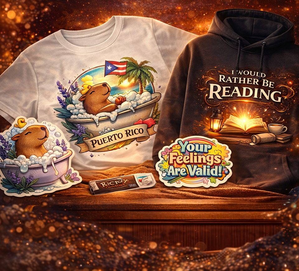 Productos creativos y merchandising del ecosistema de John Rivav